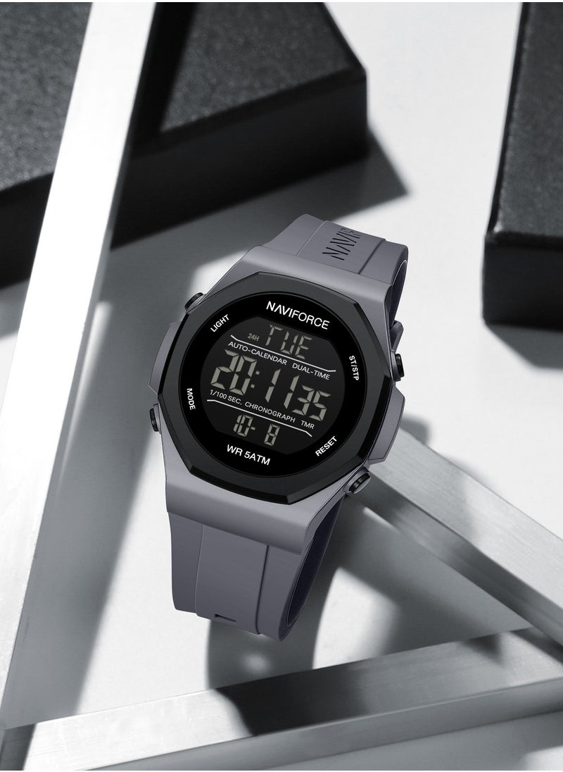 NAVIFORCE Fumed Silica Strap Multifunctional Digital LCD Wrist Watch For Men NF7117 T.GYT.GY  - Image 5