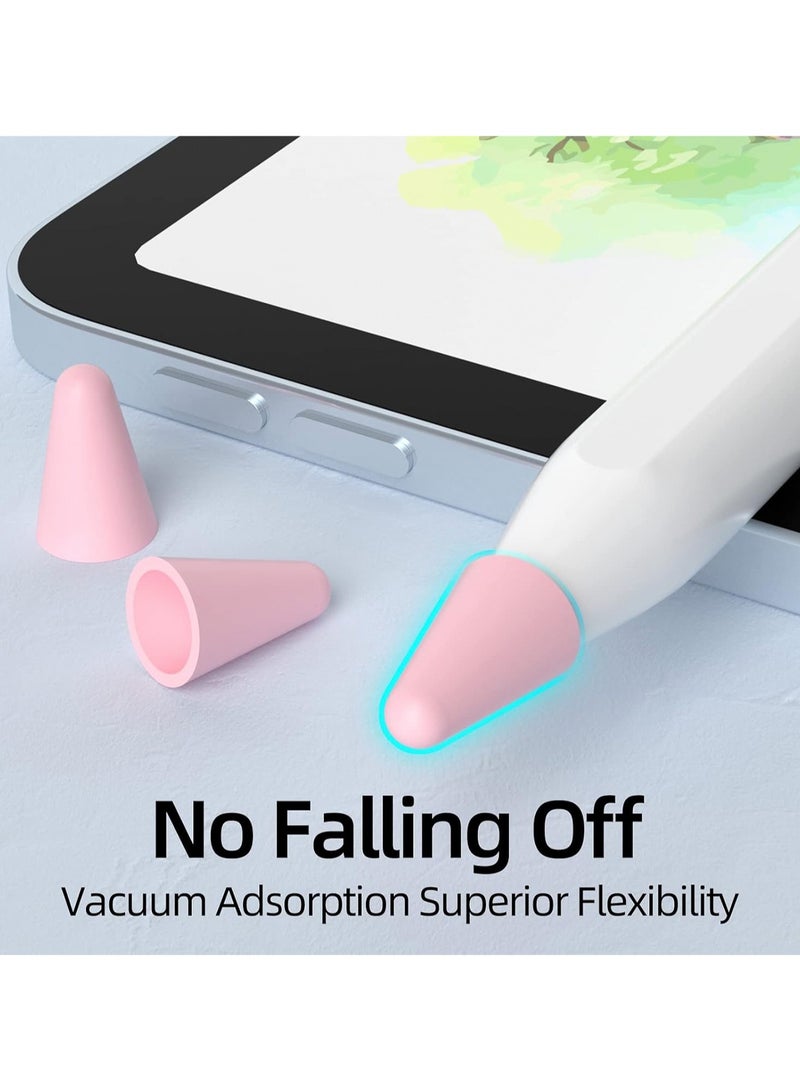 Eight-Pack For Apple Pencil Second Generation/First Generation Pen Tip Non-Slip And Anti-Wear Silicone Pen Tip Protective Cover, Fashionable Macaron Solid Color Design Ultra-Thin Silicone Pen Tip Protective Cover, No Drawing Noise (Light Yellow)