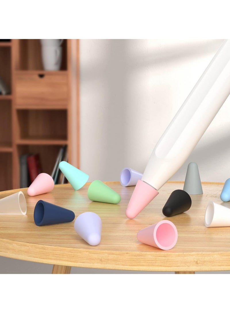 Eight-Pack For Apple Pencil Second Generation/First Generation Pen Tip Non-Slip And Anti-Wear Silicone Pen Tip Protective Cover, Fashionable Macaron Solid Color Design Ultra-Thin Silicone Pen Tip Protective Cover, No Drawing Noise (Light Yellow)
