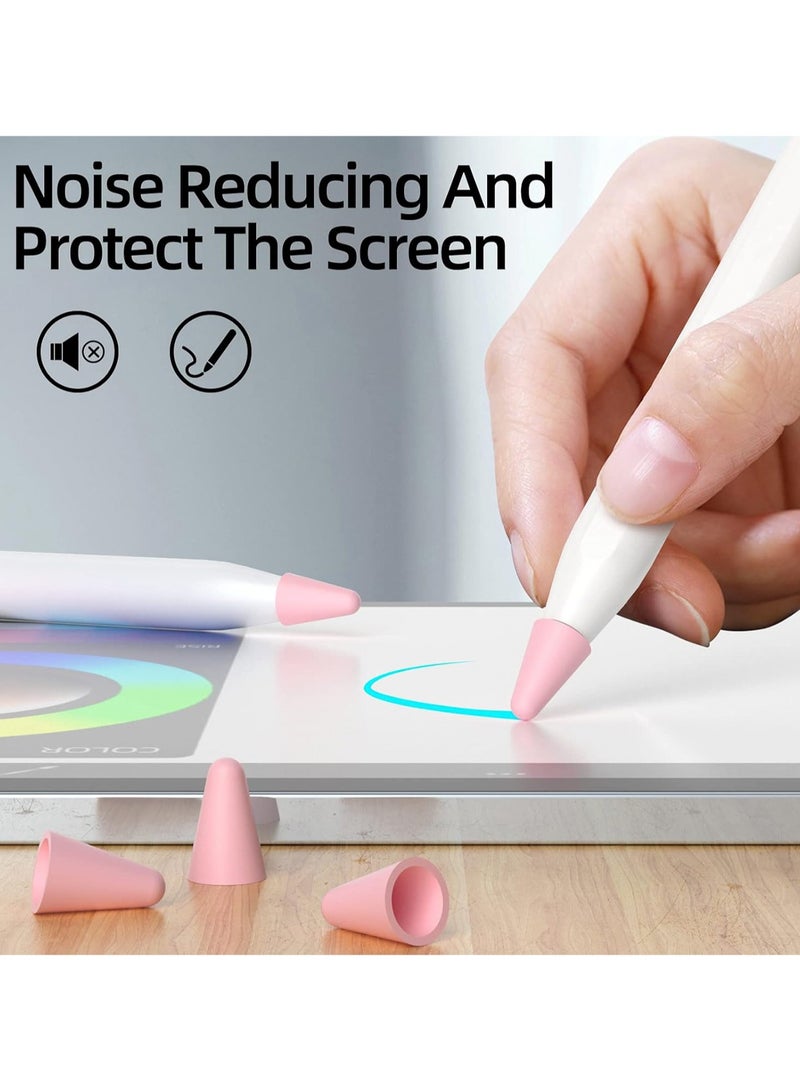 Eight-Pack For Apple Pencil Second Generation/First Generation Pen Tip Non-Slip And Anti-Wear Silicone Pen Tip Protective Cover, Fashionable Macaron Solid Color Design Ultra-Thin Silicone Pen Tip Protective Cover, No Drawing Noise (Light Yellow)