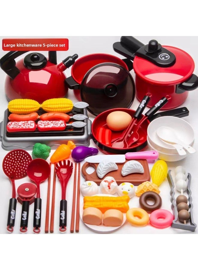 Children's Cross-Border Special Supply Of Children's Play House Kitchen Toy Set For Girls To Simulate Cooking, Frying And Cutting Fruits For Men And Women