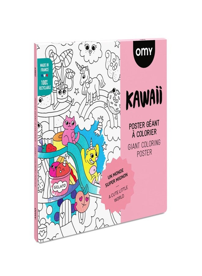 Omy Giant Coloring Poster - Kawaii | Dive into a World of Adorable Characters and Fun | 40 x 28 Inches | Creative Play and Fun for Kids, Teens, Adults, and The Whole Family - Image 1