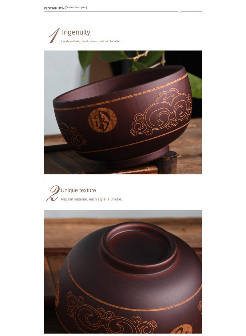general 5-Piece Wooden Bowl Wooden Milk Tea Bowl  - Image 5