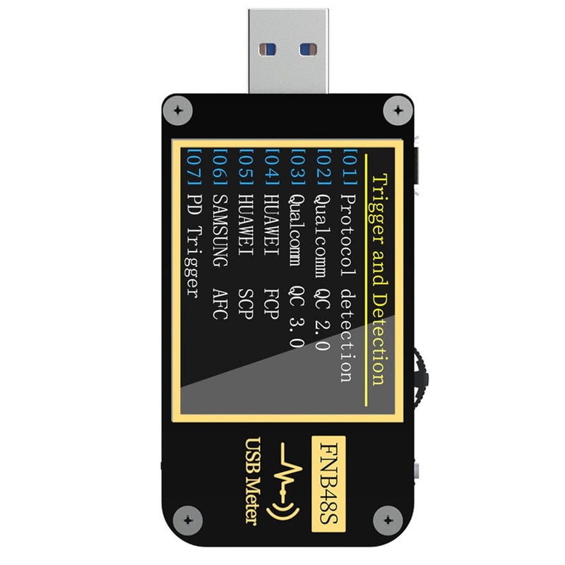مقياس جهد USB، جهاز اختبار متعدد الوظائف مع وظيفة قلب الشاشة ومستشعر الجاذبية لمراقبة مقاومة الكابل والكشف الفوري (FNB48) - Image 2