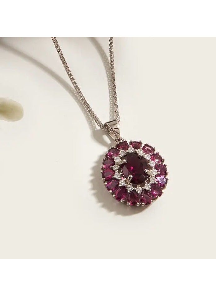 OtherMax 925 Swiss silver necklace crowned with a precious stone - Image 1