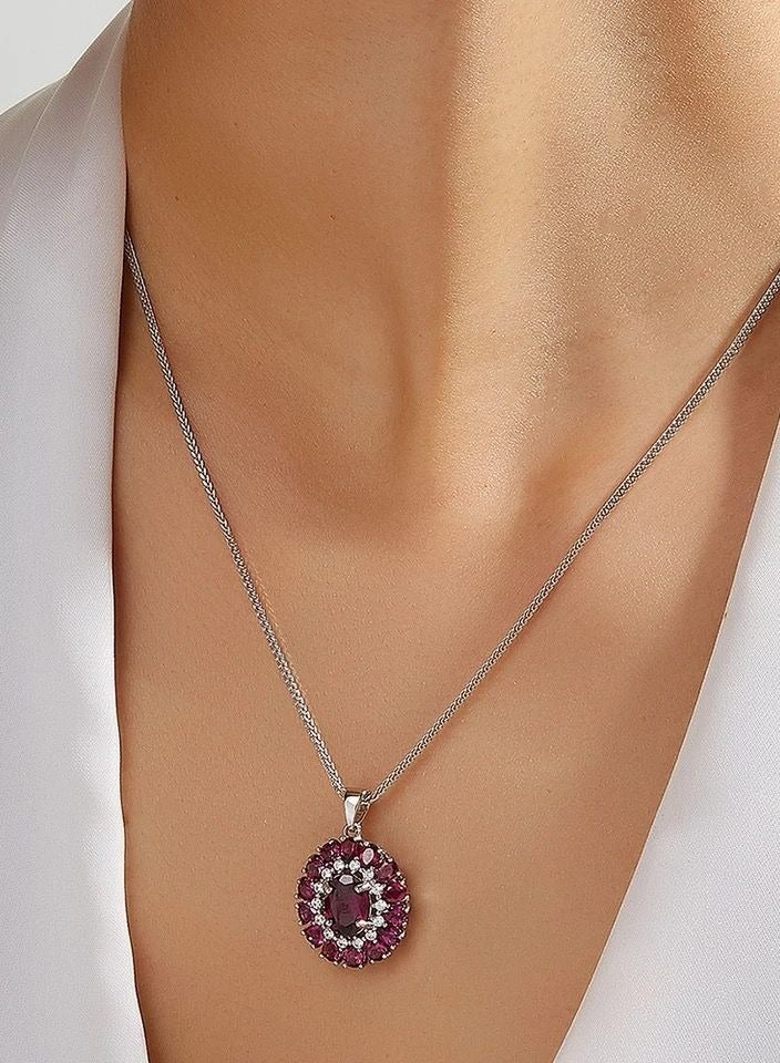 OtherMax 925 Swiss silver necklace crowned with a precious stone - Image 2
