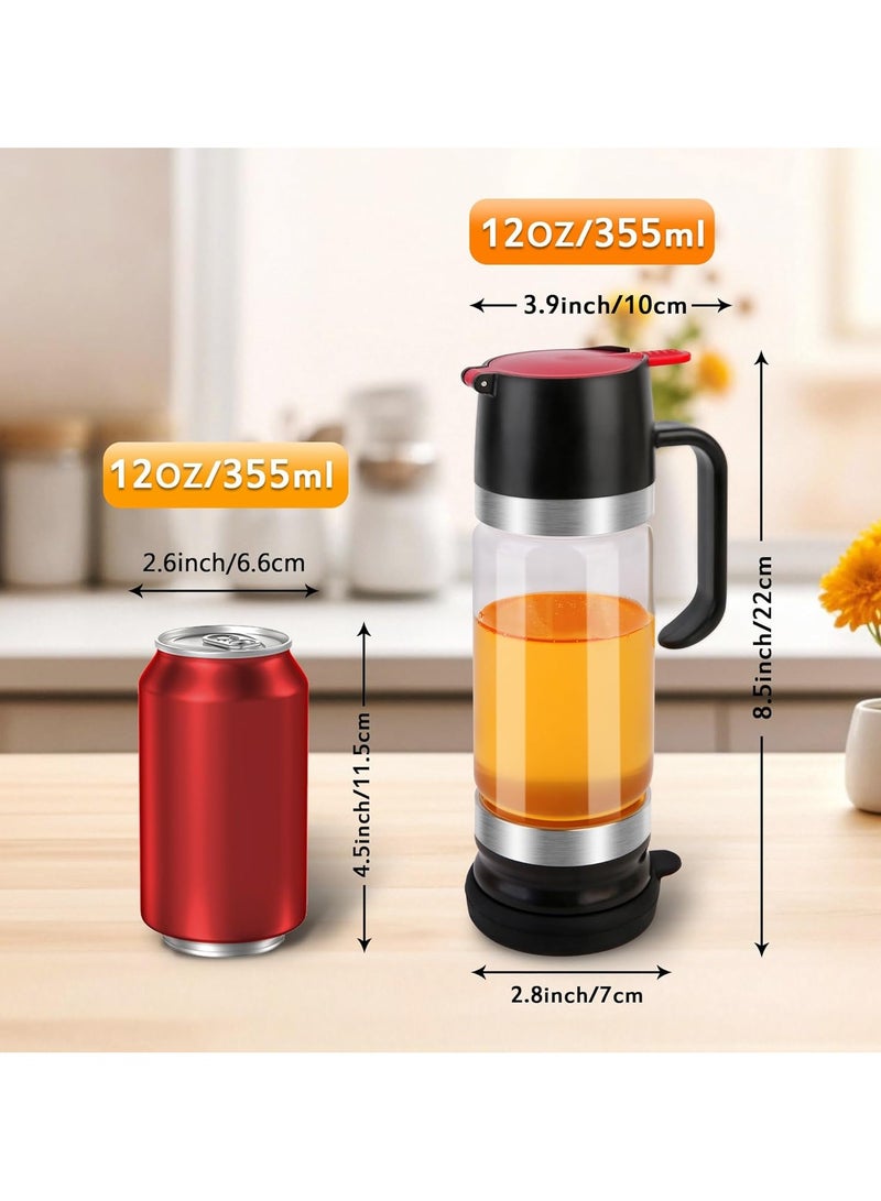 فلوشرينيك موزع العسل مع مقبض ، حاوية العسل الزجاجية الواضحة ، موزع الشراب للقهوة أو الشاي ، حاوية العسل ، وعاء العسل والجرة - الأسود. - Image 2