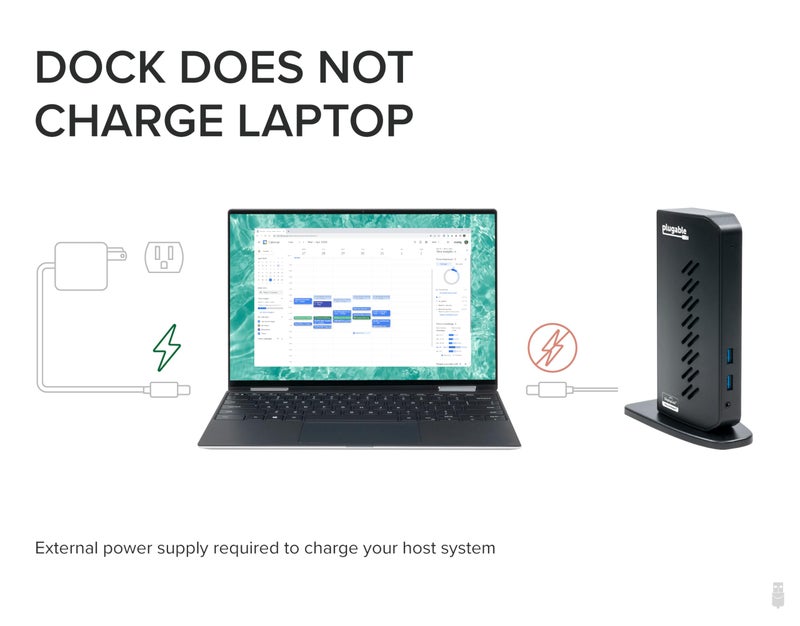 Plugable USB 3.0 and USB-C Universal Laptop Docking Station with 2 HDMI Ports for Windows, Mac (Driver Required), and ChromeOS, Gigabit Ethernet, Audio - Image 5