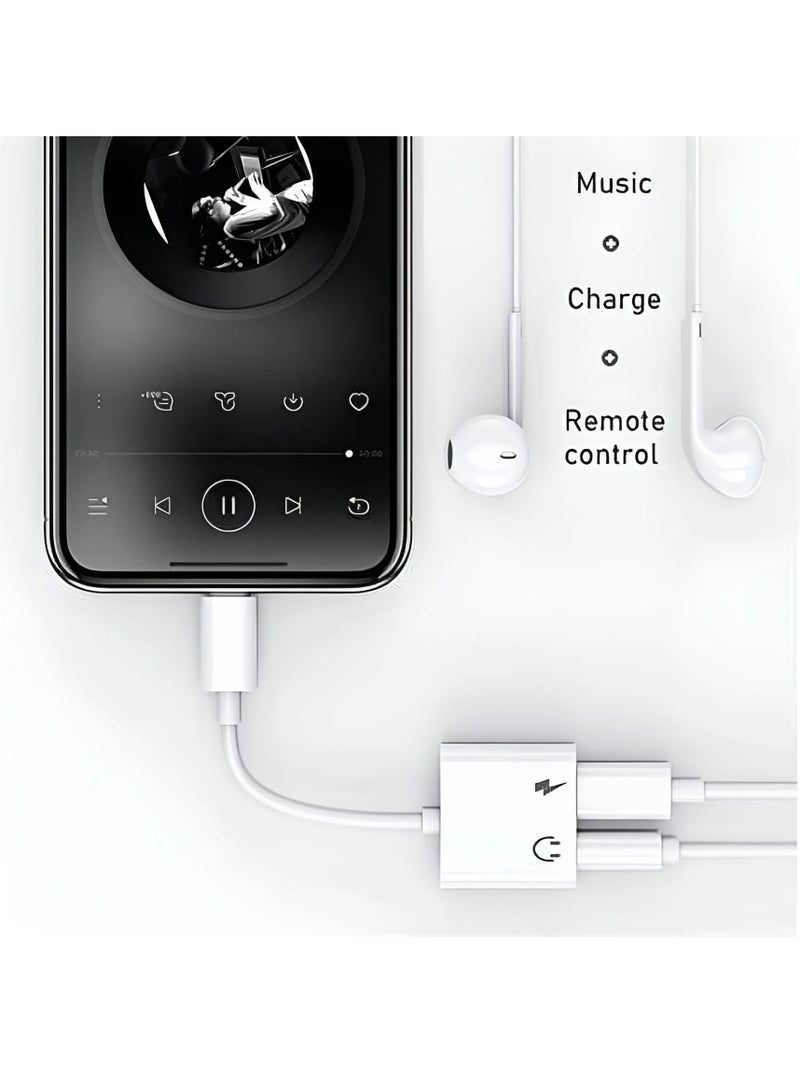 【Apple MFi Certified】 2-in-1 Lightning to 3.5mm Headphone Jack and Charging Adapter – Compatible with iPhone 7/8/X/XR/11/12/13/14 – AUX Audio + Charging Cable Converter - Image 4