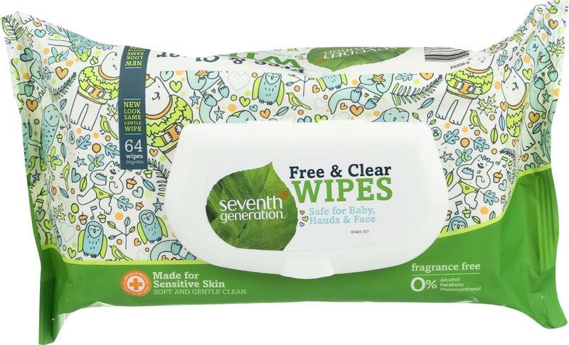 Seventh Generation Baby Wipes, 64 Count - Image 1