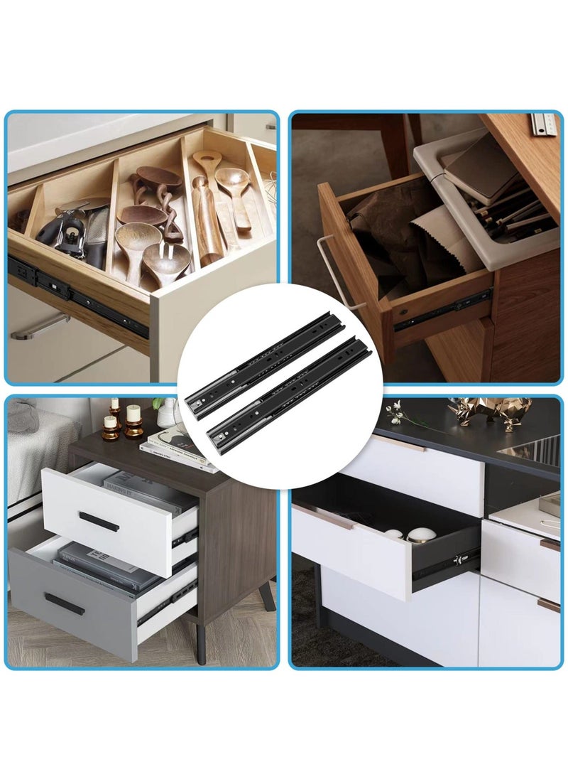 Generic - 1 Pair of Heavy Duty Drawer Slides, Soft Close Drawer Slides, 3 Folds Full Extension Drawer Slides, Less Noise Ball Bearing Drawer Slides (14 Inch) - Image 1