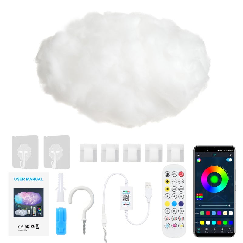 Neoglint RGB Cloud Lights Color Changing Clouds Decorative Lamp APP Control Remote Control Music Sync Dimmable Ambient Lights for Shopping Mall Wedding Hotel Home Decor - Image 2