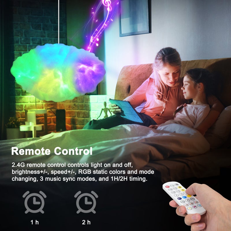 Neoglint RGB Cloud Lights Color Changing Clouds Decorative Lamp APP Control Remote Control Music Sync Dimmable Ambient Lights for Shopping Mall Wedding Hotel Home Decor - Image 4
