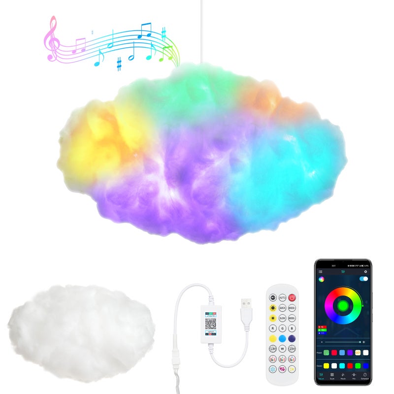 Neoglint RGB Cloud Lights Color Changing Clouds Decorative Lamp APP Control Remote Control Music Sync Dimmable Ambient Lights for Shopping Mall Wedding Hotel Home Decor - Image 1