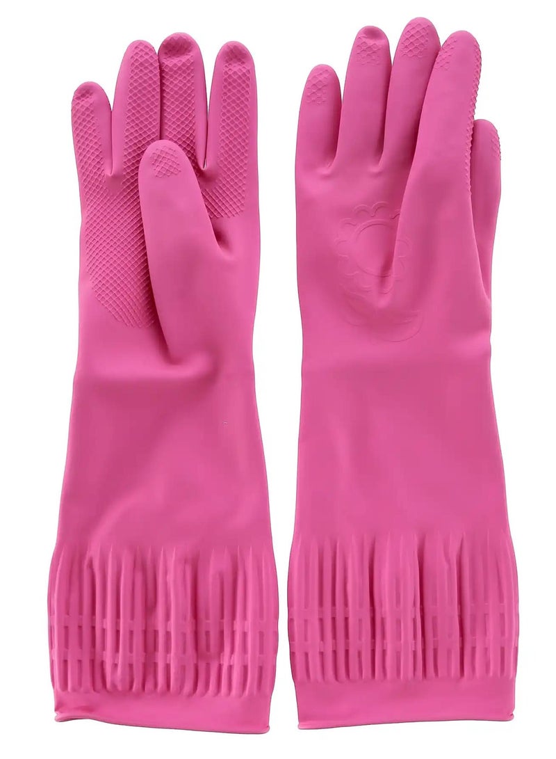 لوك اند لوك قفازات مطاطية مقاس 39 سم، وردية كبيرة - Image 5