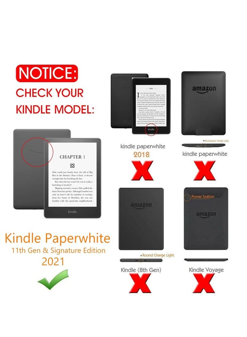 تنطبق على العلامة التجارية الجديدة أوقد paperwhite ( الجيل الحادي عشر - 2021 6.8 بوصة ) أو أوقد paperwhite توقيع ذكي شل الغطاء ، مع التلقائي النوم / الاستيقاظ وظيفة - الأزرق - Image 2