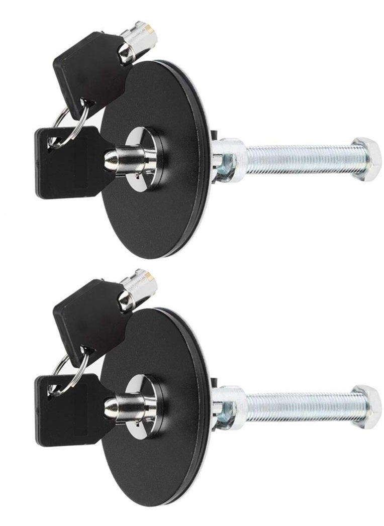 Captaintech - Universal Aluminum Alloy Car Hood Lock Kit with Safety Latch Pins - 2 Black Keys for Engine Cover - Image 1
