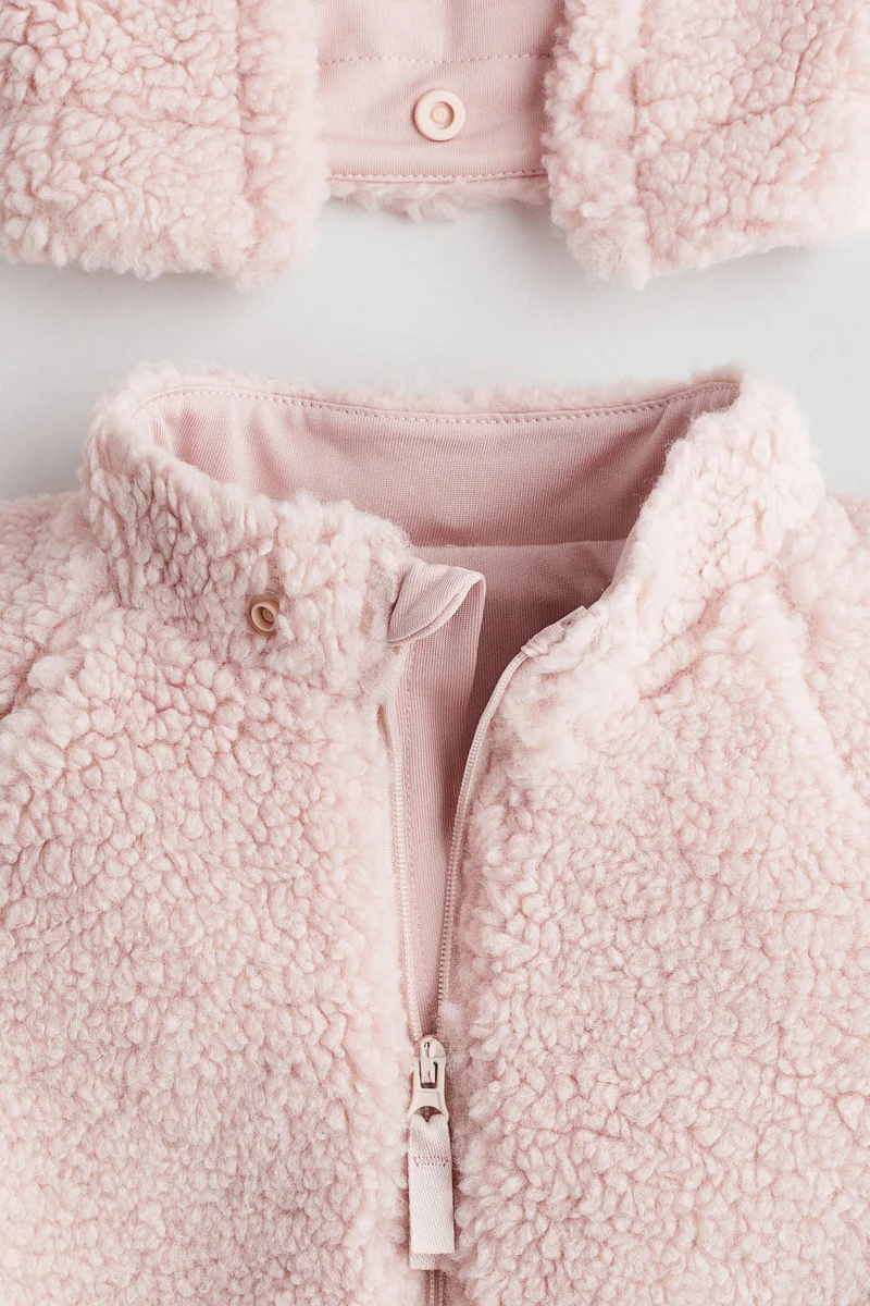 H&M Hooded pile jacket