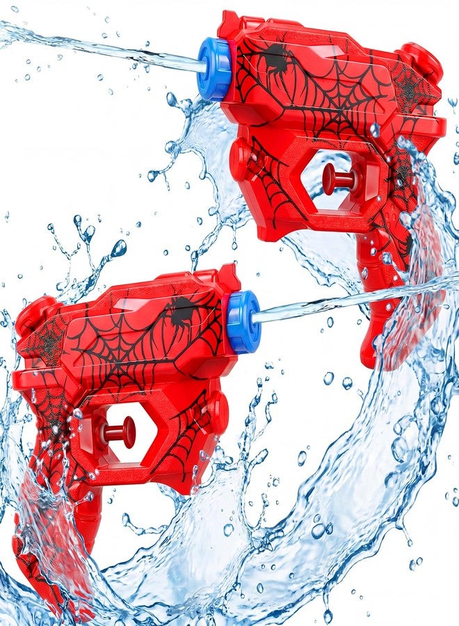 Arrowbash مسدسان مائيان من نوع العنكبوت من آروباش للأطفال، مسدس صغير بعيد المدى، لعبة مائية رائعة للأولاد والبنات والأطفال الصغار، ألعاب بلاستيكية صغيرة، هدايا لحفلات السباحة والشاطئ في الهواء الطلق (أحمر) - Image 1
