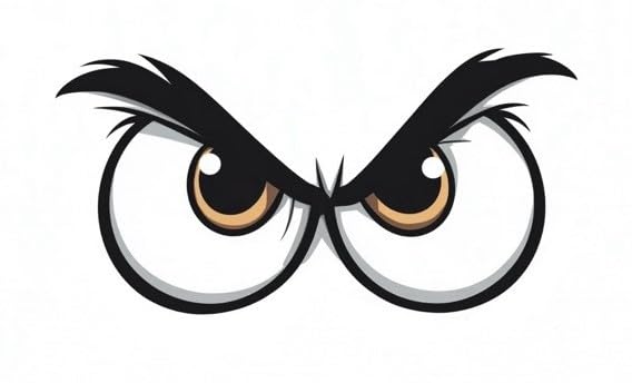 MAKTEM Angry Eyes Cartoon Car Decal Funny Peeking Eyes Vinyl Sticker for Car Window Hood Bumper Aggressive JDM Look Waterproof Durable Auto Accessory for Trucks SUVs Laptops 2Pcs Angry - Image 1
