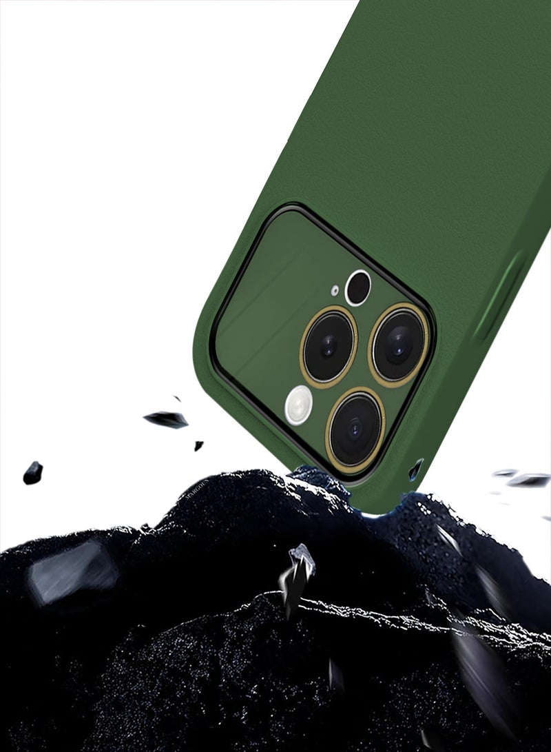 CATANES Hard Silicone Case Cover for Apple iPhone 12 Pro - Cover with Camera Protection Bumper - Auto Focus Design - Dark Green - Image 2