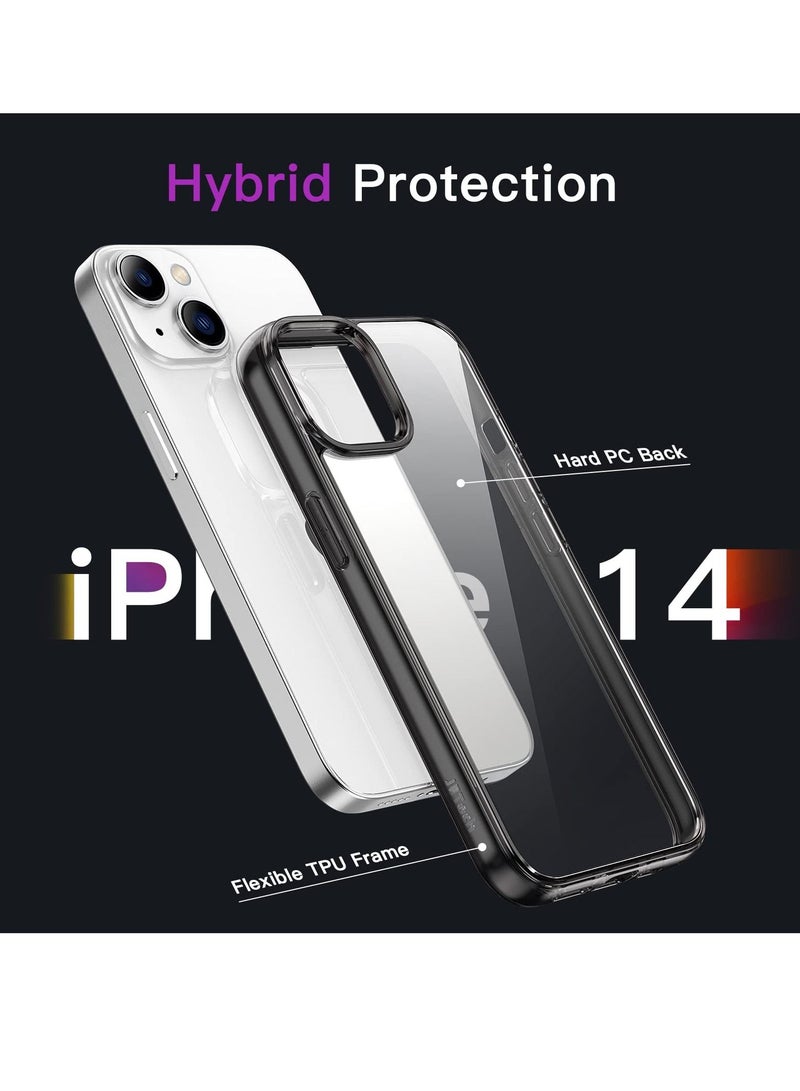 جي تيك حقيبة لهاتف iPhone 14 ضد الصدمات وغطاء ممتص للصدمات مضاد للخدش ظهر شفاف أسود - Image 2