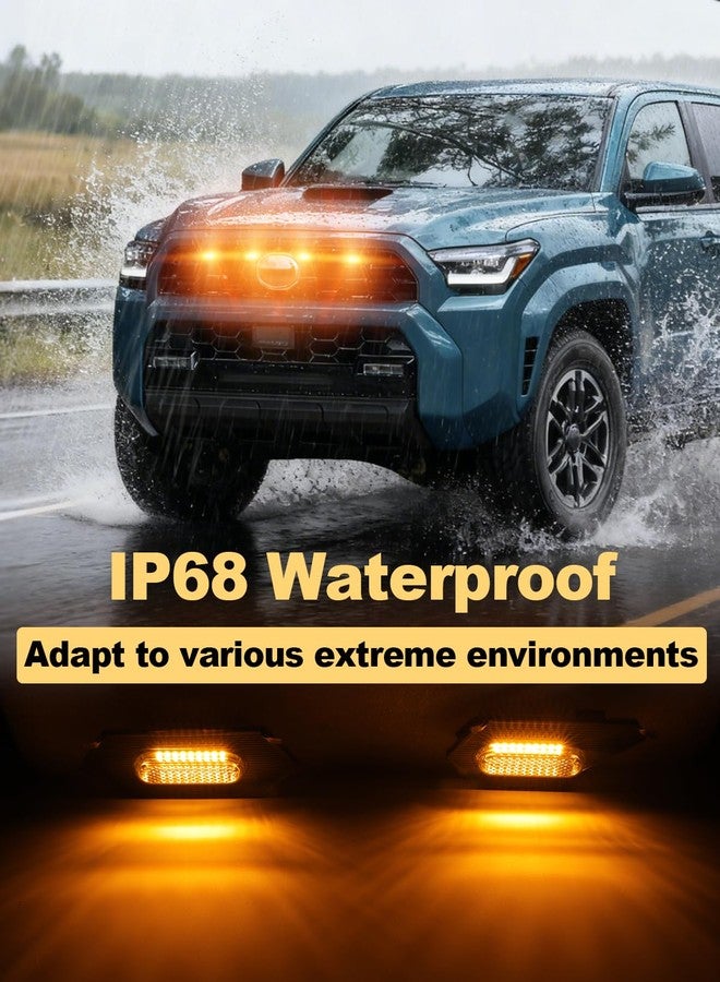 OKLSG Front Bumper LED Grill Lights for 2025 2026 Toyota 4Runner TRD Sport and TRD OffRoad Raptor Marker Lights Bars 6th Gen 4Runner Exterior Accessories (Yellow) - Image 5