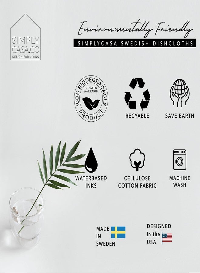 SIMPLYCASA Hand‑Dyed 5‑Pack Swedish Dishcloths - Reusable, Biodegradable Cloths, Super‑Absorbent Dual‑Texture, Plastic‑Free Packaging, Made in Sweden - Image 2