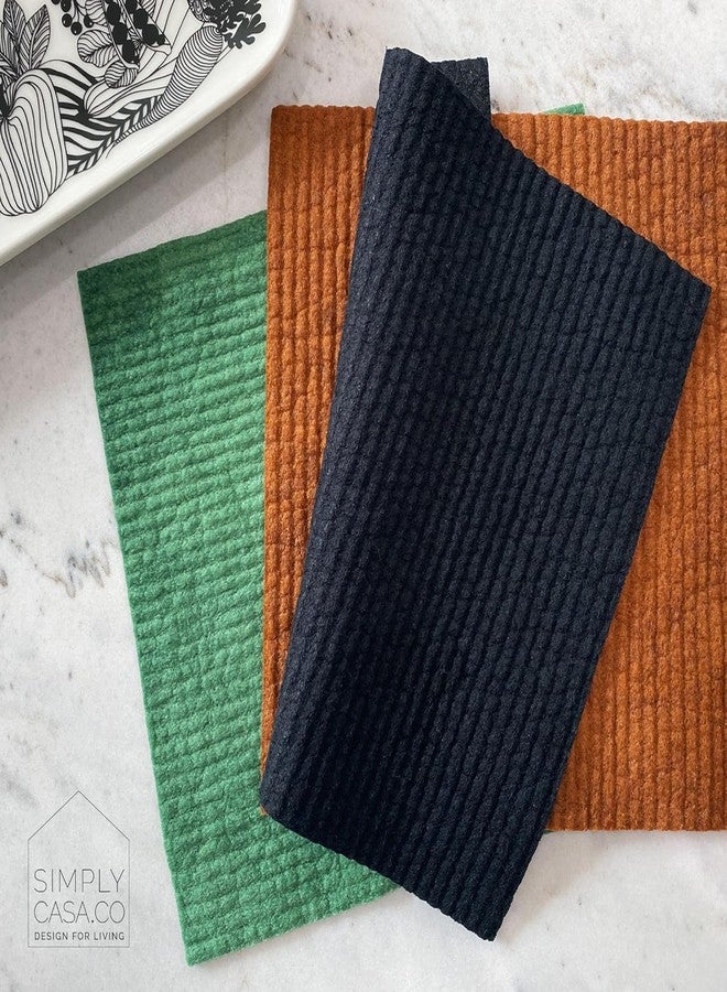 SIMPLYCASA Hand‑Dyed 5‑Pack Swedish Dishcloths - Reusable, Biodegradable Cloths, Super‑Absorbent Dual‑Texture, Plastic‑Free Packaging, Made in Sweden - Image 5