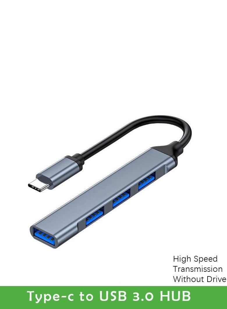 USB C Hub, USB C 4-Port Ultra-Slim Type-C to USB(1*USB 3.0 & 3*USB 2.0)USB Splitter USB Adapter Multiport for Mac Book, Notebook, Phone, XPS, Windows and More Type C Devices