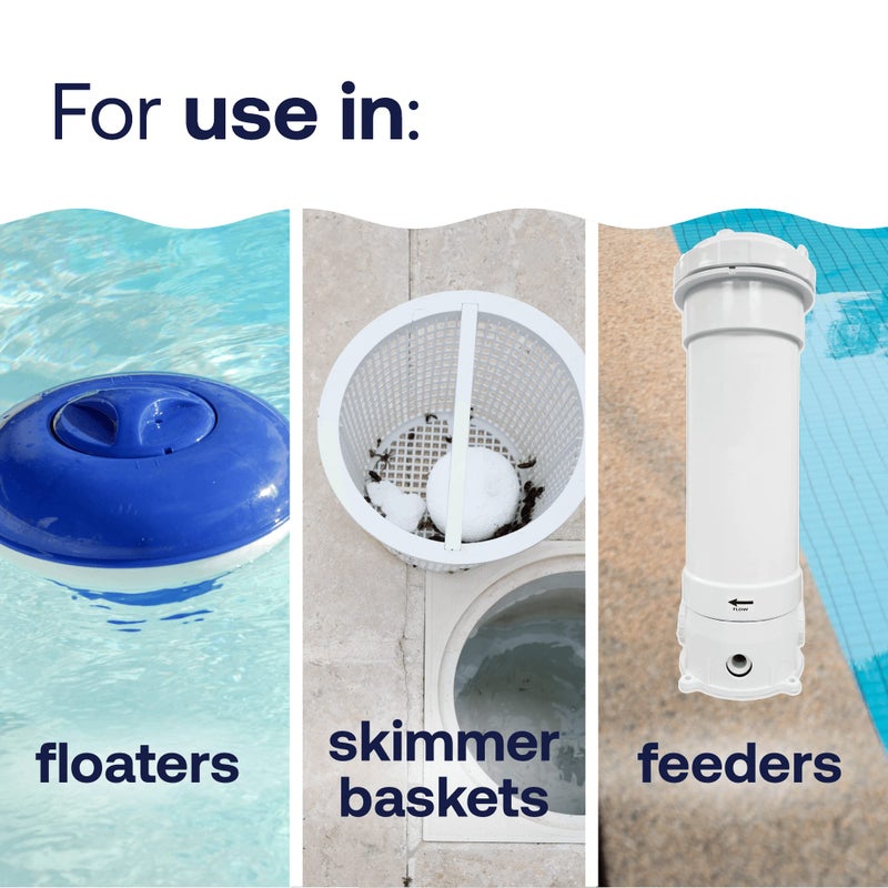 HTH 42056 أقراص الكلور 3" للعناية بحمامات السباحة، مطهر كلور لحمام السباحة، 8 رطل - Image 3