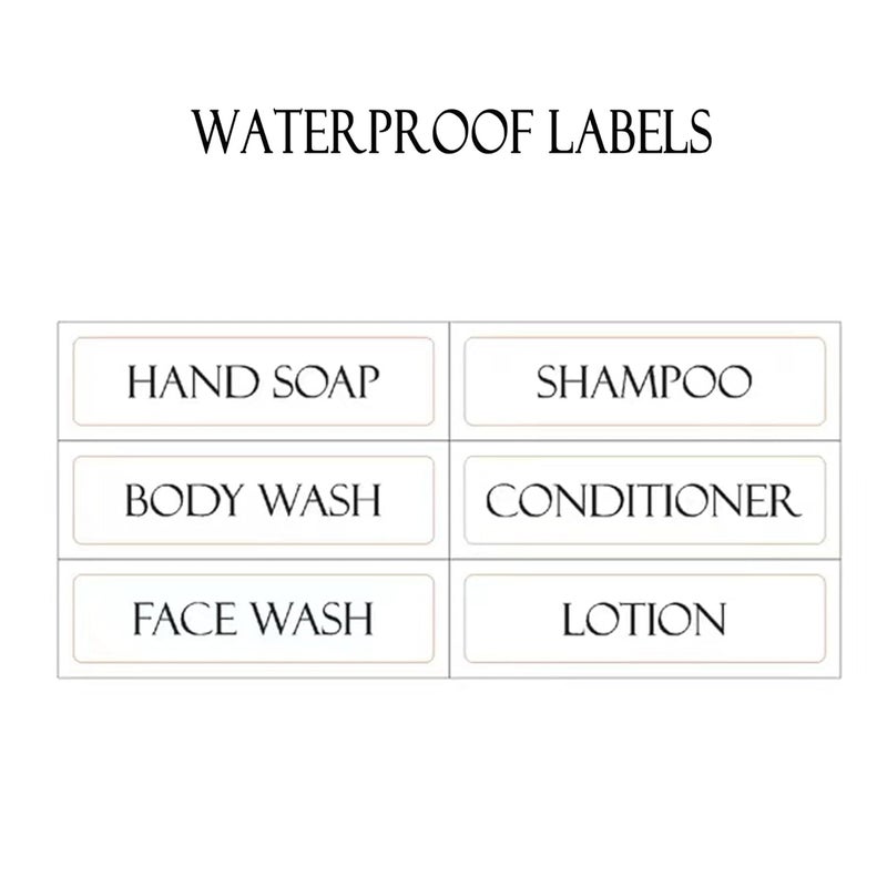 YIANCTRD 3pcs Hand Soap Dispenser Bathroom Modern Dish Soap Dispenser for Kitchen Sink 10oz Plastic Black Soap Dispenser with Pump and Labels - Image 2