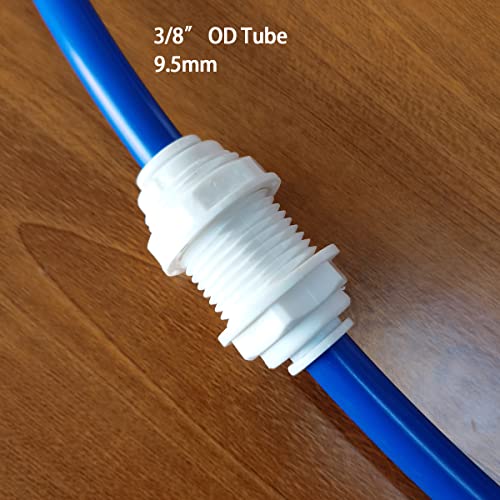 Malida 3/8" RO Water Tube Fitting,Bulkhead Connector,Quick Connect Bulkhead Connector,for RO Water system,Water filters,Water purifiers tube Fittings Pack of 10. - Image 3
