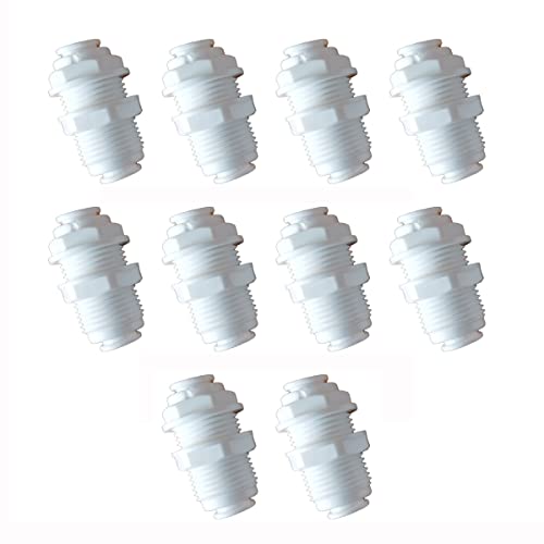 Malida 3/8" RO Water Tube Fitting,Bulkhead Connector,Quick Connect Bulkhead Connector,for RO Water system,Water filters,Water purifiers tube Fittings Pack of 10. - Image 1
