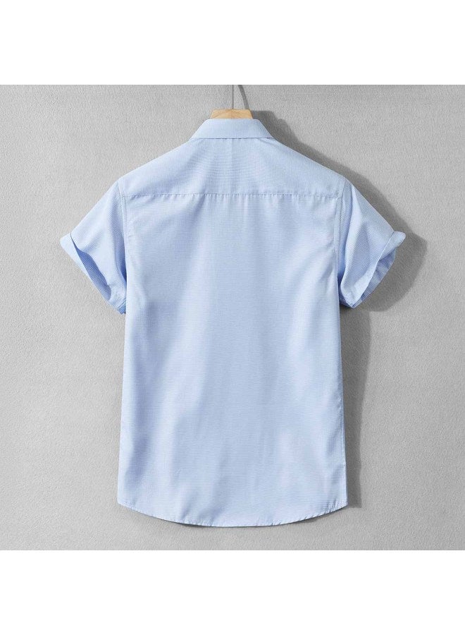 Fomoce cool Solid Color Men's Short Sleeve Shirt For Summer - Image 4