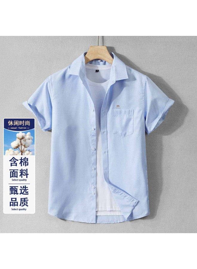 Fomoce cool Solid Color Men's Short Sleeve Shirt For Summer - Image 2