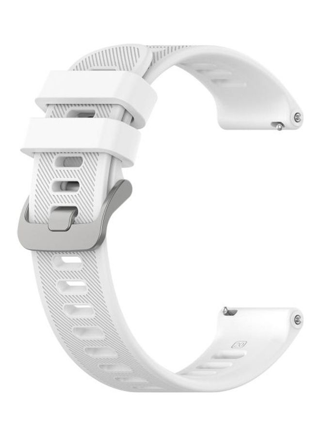 NIBEMINENT Twill Silicone Replacement Strap Watchband For Garmin Forerunner 158-55 White - Image 1
