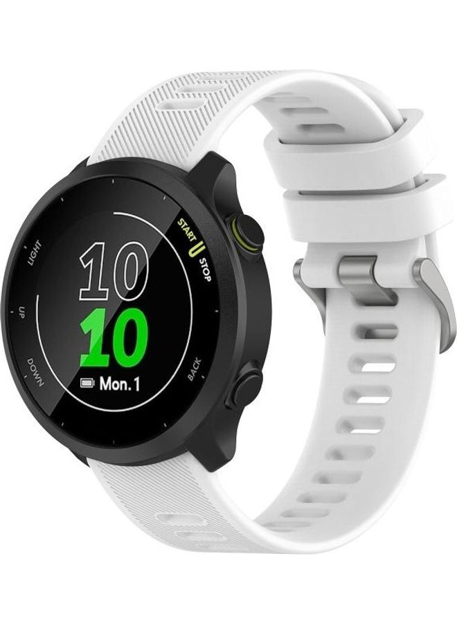 NIBEMINENT Twill Silicone Replacement Strap Watchband For Garmin Forerunner 158-55 White - Image 3