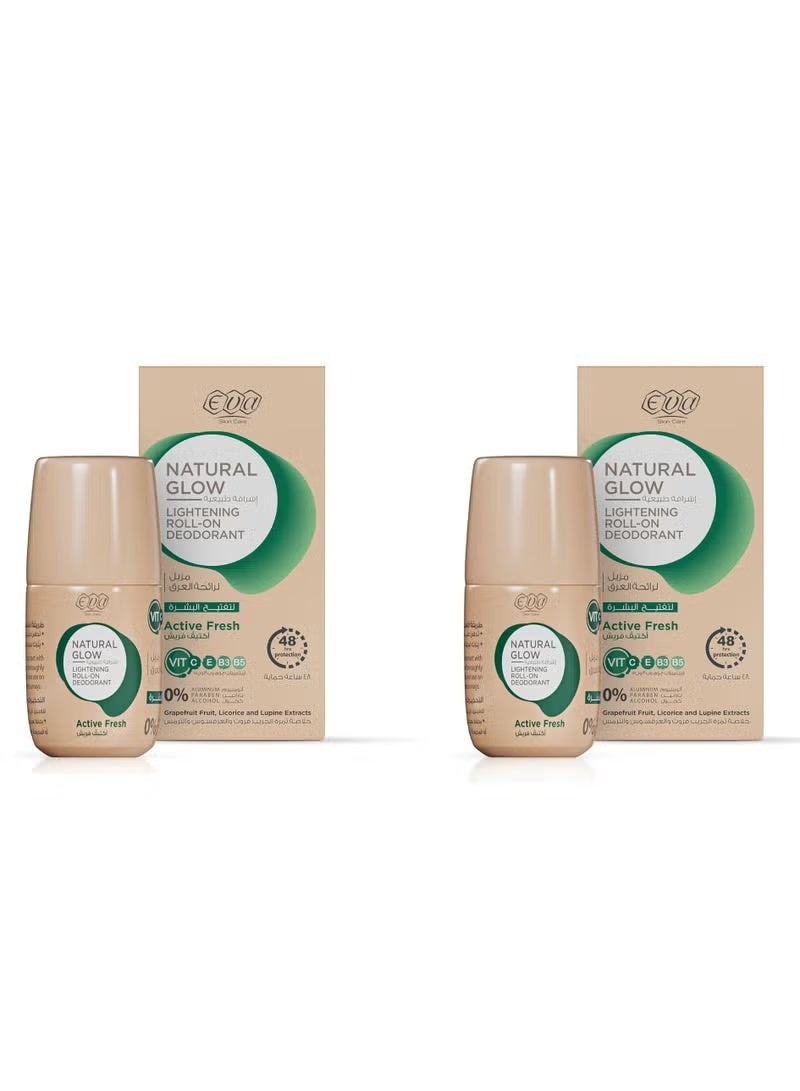 Eva Natural Glow Lightening Roll On Deodorant - Active Fresh 2 Pcs - Image 1