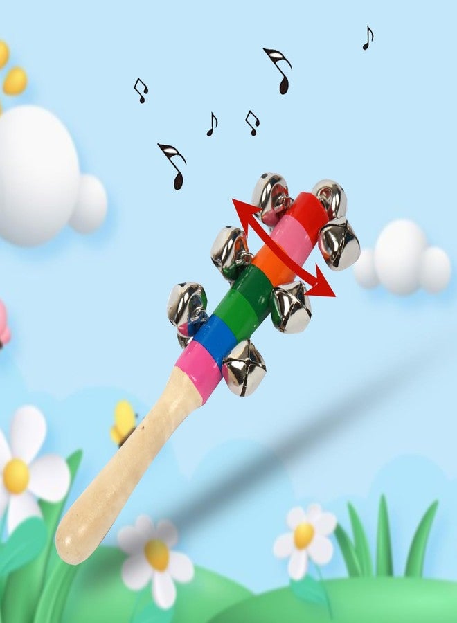 Bloombec Wooden Non Toxic Colourful Rattle Toy for New Born Baby, Musical Infant Toy, Teether for Babies, Toddler (Pack of 1 Jingle Bell) - Image 3