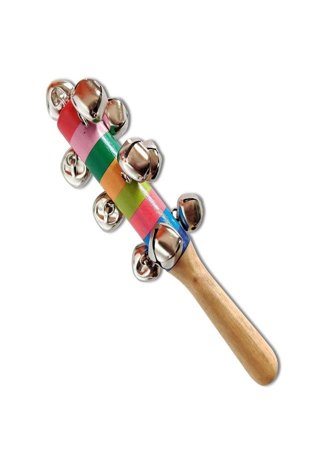 Bloombec Wooden Non Toxic Colourful Rattle Toy for New Born Baby, Musical Infant Toy, Teether for Babies, Toddler (Pack of 1 Jingle Bell) - Image 1