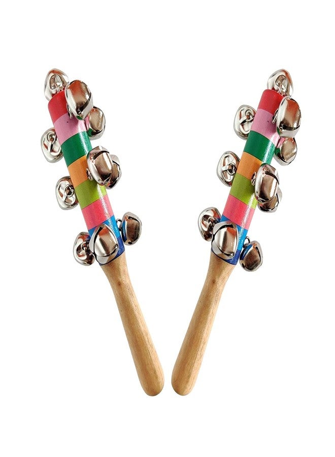 Bloombec Wooden Non Toxic Colourful Rattle Toy for New Born Baby, Musical Infant Toy, Teether for Babies, Toddler (Pack of 1 Jingle Bell) - Image 2