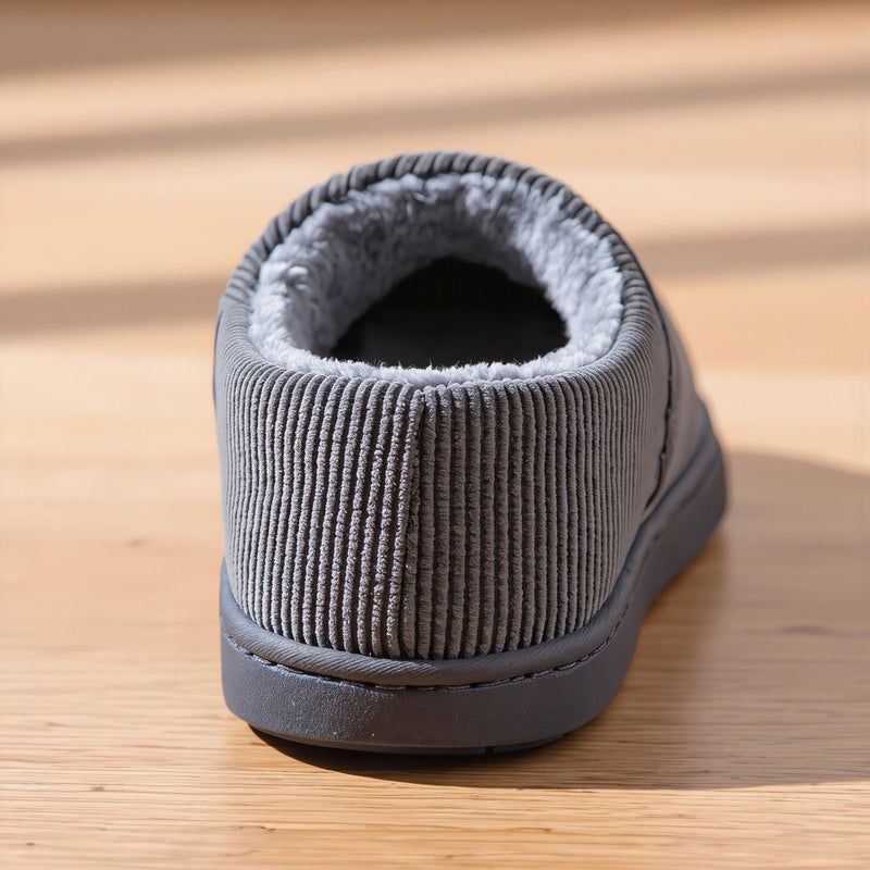 House Slippers Indoor Home Bedroom Living Room Office Warm Fuzzy Cozy Gray Size 40-41 Men - Image 4