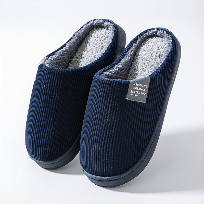 House Slippers Indoor Home Bedroom Living Room Office Warm Fuzzy Cozy Gray Size 40-41 Men - Image 2