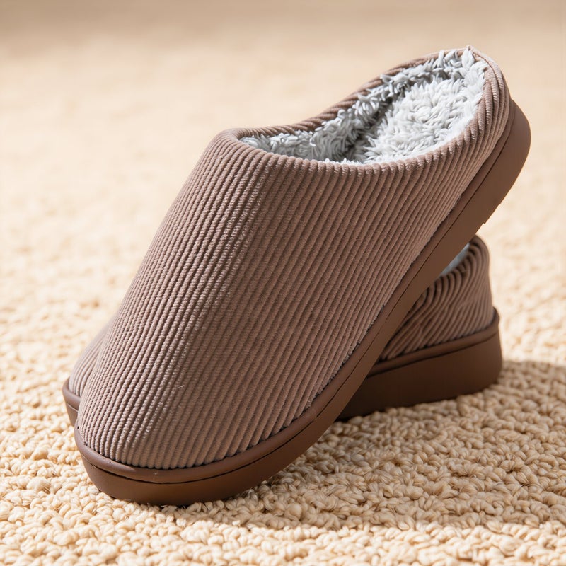 House Slippers Indoor Home Bedroom Living Room Office Warm Fuzzy Cozy Gray Size 40-41 Men - Image 3