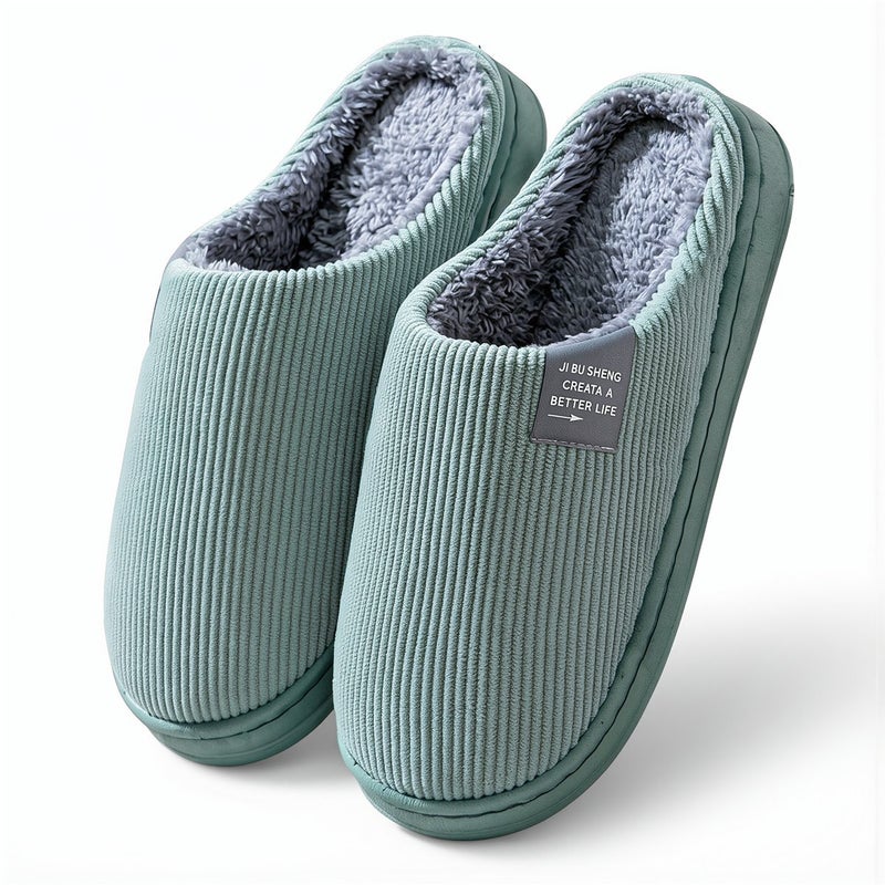 House Slippers Indoor Home Bedroom Living Room Office Warm Fuzzy Cozy Gray Size 40-41 Men - Image 1