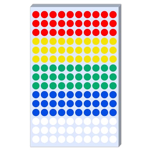 TownStix 2100 Pack - 0.4" Colored Dot Stickers, Small Round Circle Labels - 5 Colors - Image 1