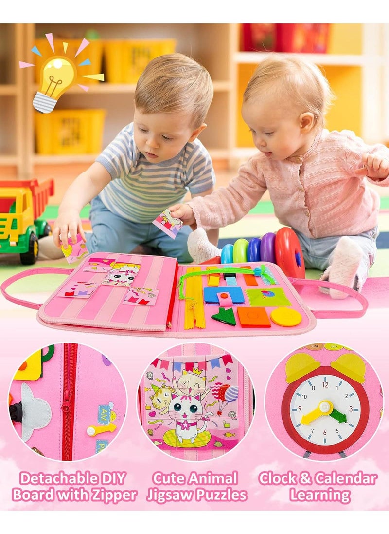Y&D Busy Board Toys For Kids Toddler Sensory Toys Felt Activity Board For Boys And Girls Preschool Educational Learning Toy Gift For 2-4 Years Old Children Travel Toy For Airplane Or Car  - Image 2