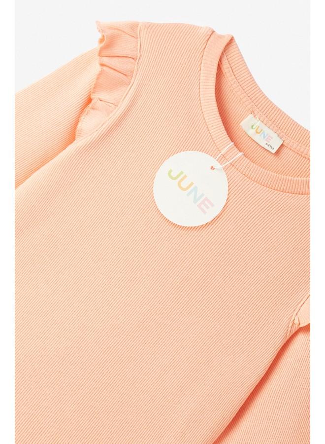 June Girl Ruffle Sleeves Camisole Set Peach - Image 4