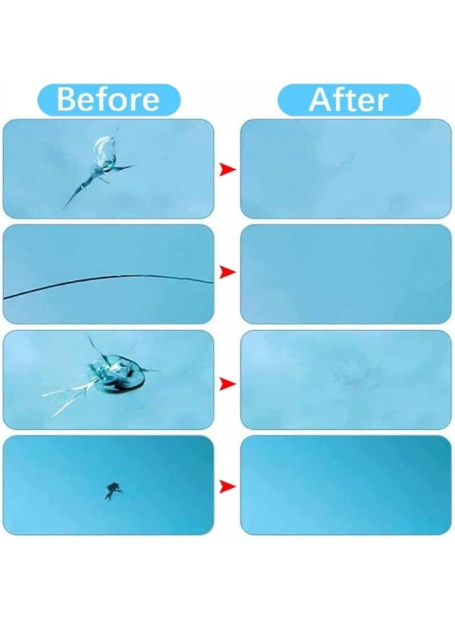 Windscreen Repair Kit, 2PCS Car Windscreen Chip Repair Kit, Glass Scratch Remover, Glass Repair Kit, Windscreen Crack Repair Kit, Car Windshield Repair Kit for Scratch, Bulls-Eye, Star-Shaped, Half Moon(A+B)  - Image 2